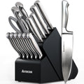Astercook Juego de cuchillos de cocina de acero alemán de 15 piezas