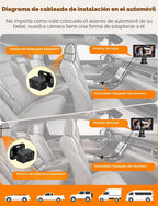 Kidsneed Cámara de Auto para Bebé con Pantalla Dividida de 7" para 2 Niños con Cámaras Duales de Asiento