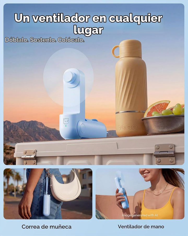 GAIATOP Ventilador de mano portátil, mini ventiladores de viaje ple...