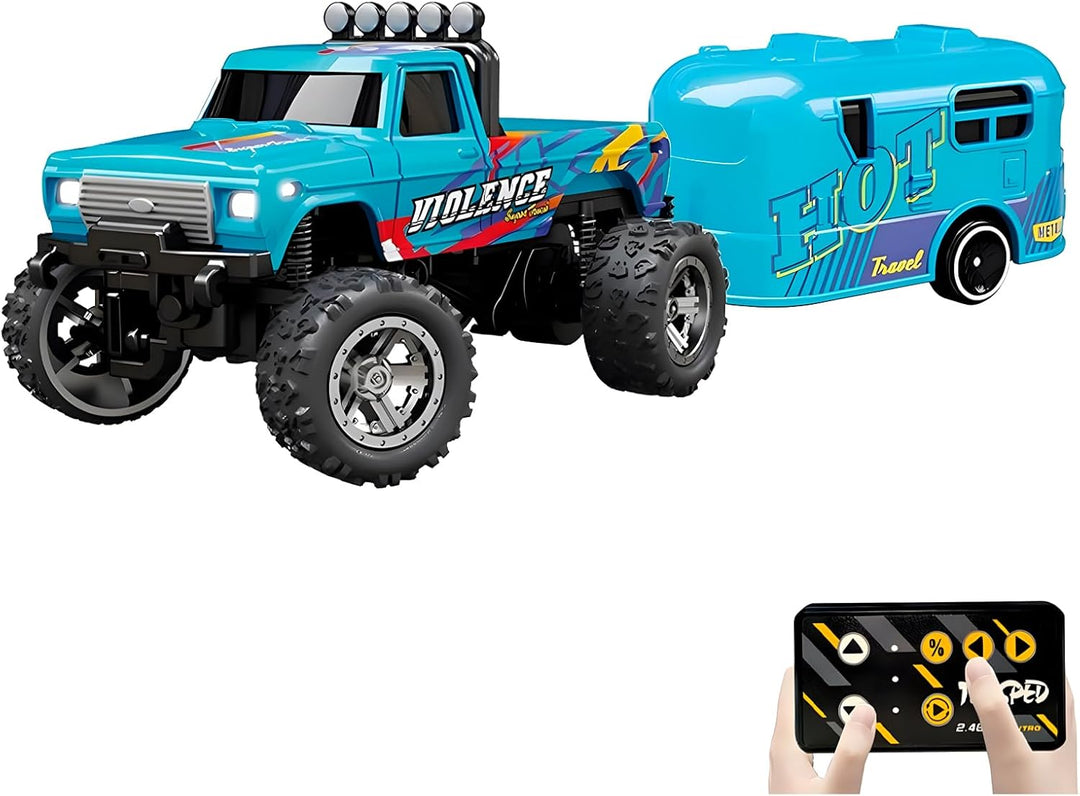 Flashstar Mini camión Rc, camión monstruo a escala 1:64, auto de co...