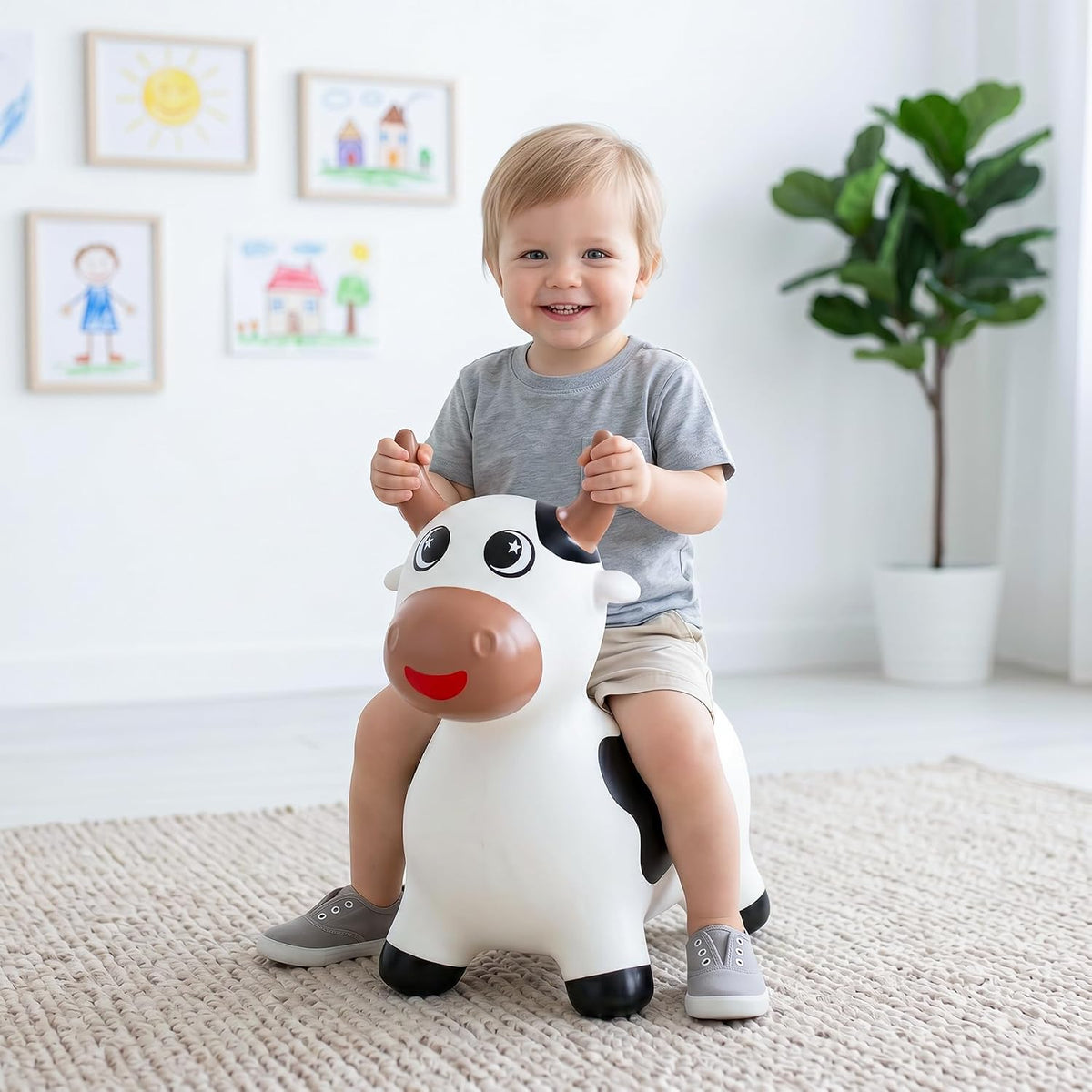 Cow Bouncy Animal Hopper | Caballo Saltarín para Niños Pequeños de 18M+
