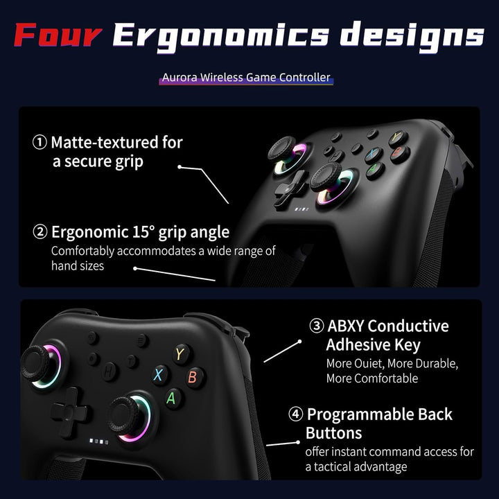 AceGamer Aurora II 2.4G Wireless Bluetooth Controller for PC\/Andro...