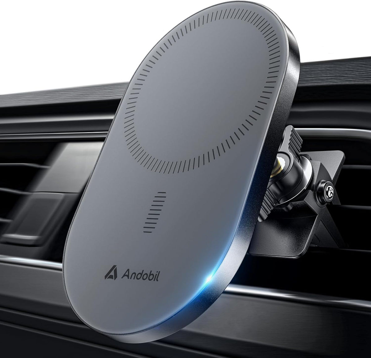andobil 2026 actualizado para soporte de coche Magsafe [panel más grande, compatible con teléfonos grandes] Soporte magnético de teléfono de rotación de 360° para ventilación de automóvil adecuado