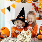 HABDJILTY Kit de manualidades de casas de madera para Halloween, 35 piezas