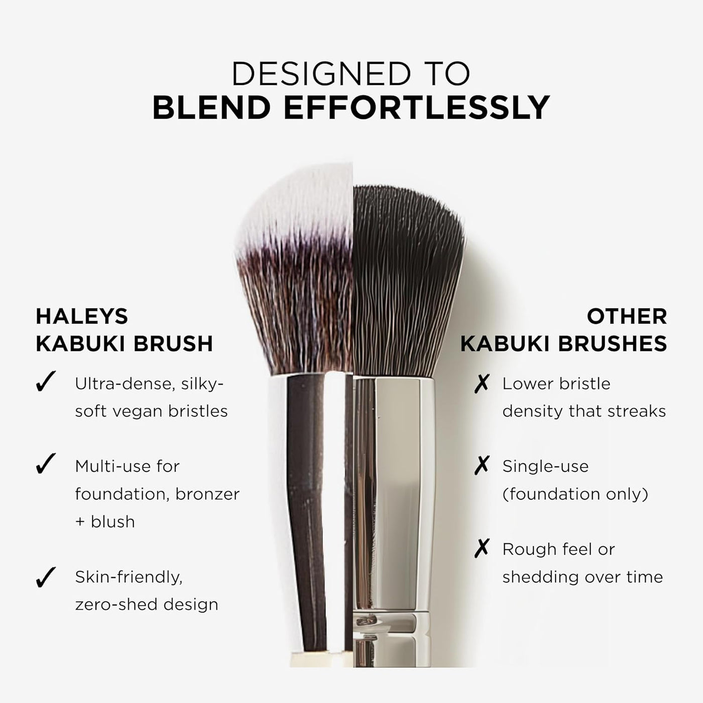 HALEYS Brocha de maquillaje kabuki \u2013 Brocha de base vegana par...