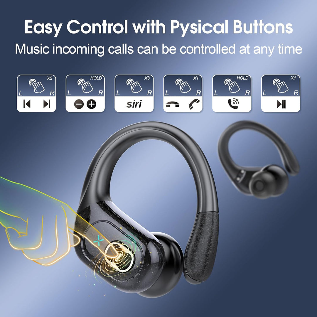 Auriculares inalámbricos Bluetooth 5.4 de 75 horas para deporte, au...
