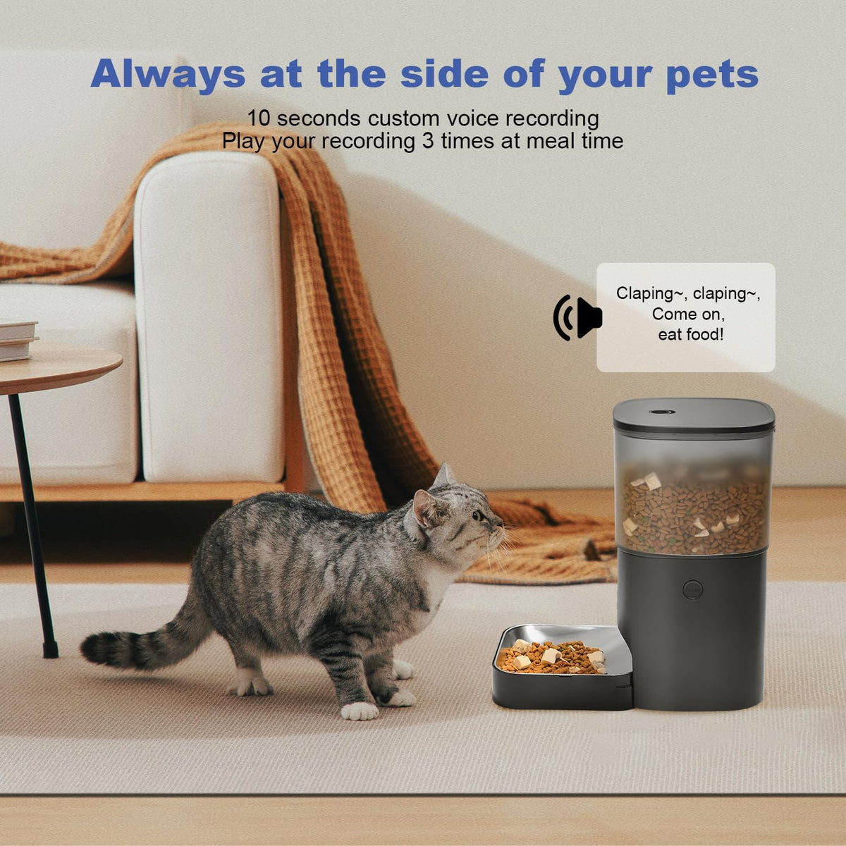 Alimentador automático para gatos, dispensador de alimentos