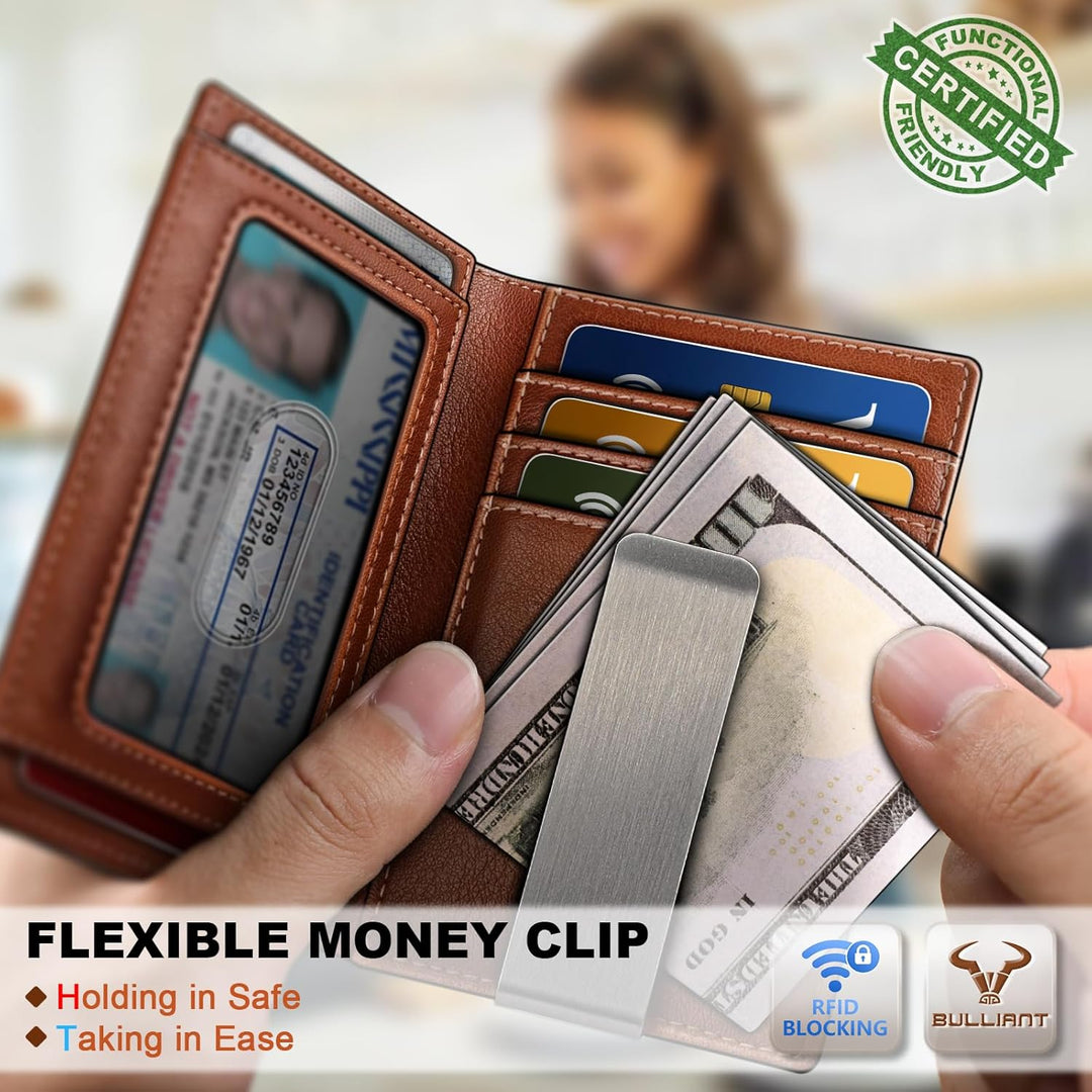 BULLIANT Billetera Airtag para hombre, delgada con clip para dinero...