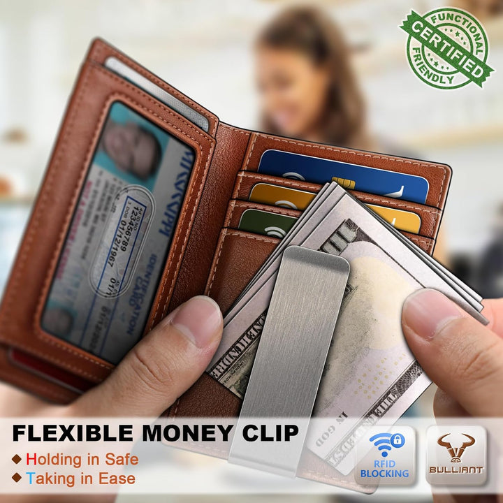 BULLIANT Billetera Airtag para hombre, delgada con clip para dinero...