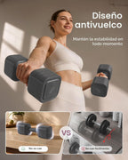 YOTTOY Juego de mancuernas 4 en 1, juego de mancuernas ajustables para