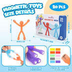 20pcs juguetes magnéticos del viaje, hombres de los imanes para los niños con la caja portátil del metal