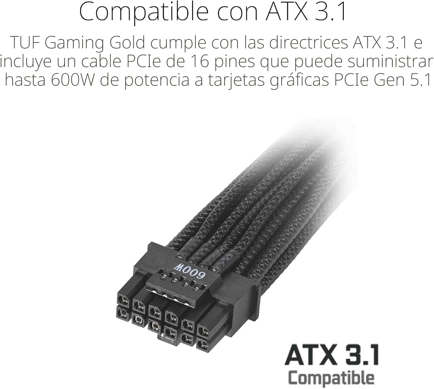 ASUS TUF Gaming 850W Oro (850 vatios, compatible con ATX 3.0, fuent...
