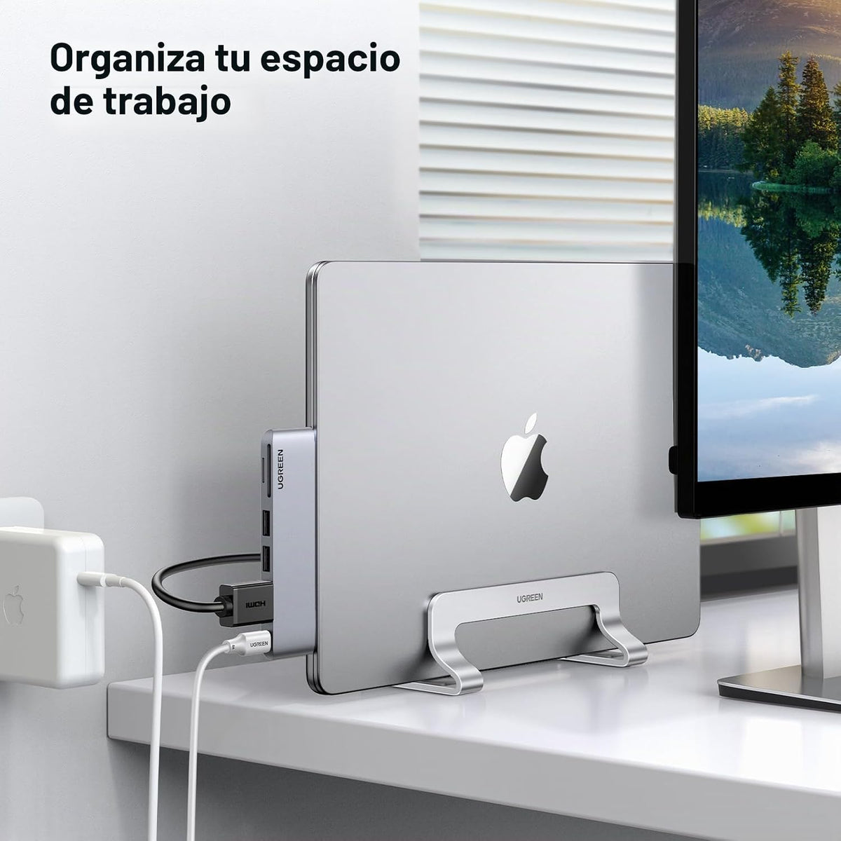 UGREEN Soporte vertical para computadora portátil para escritorio,...