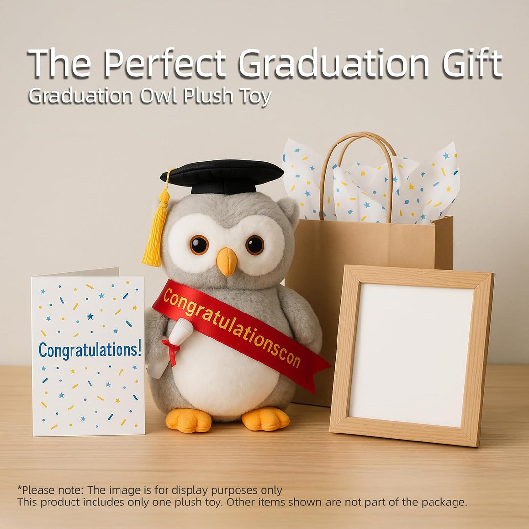 WEIGEDU Juguete de peluche de búho de graduación con birrete doctor...