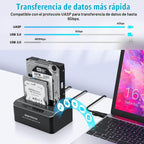 RSHTECH Estación de acoplamiento de disco duro de doble bahía USB-C/USB 3.0