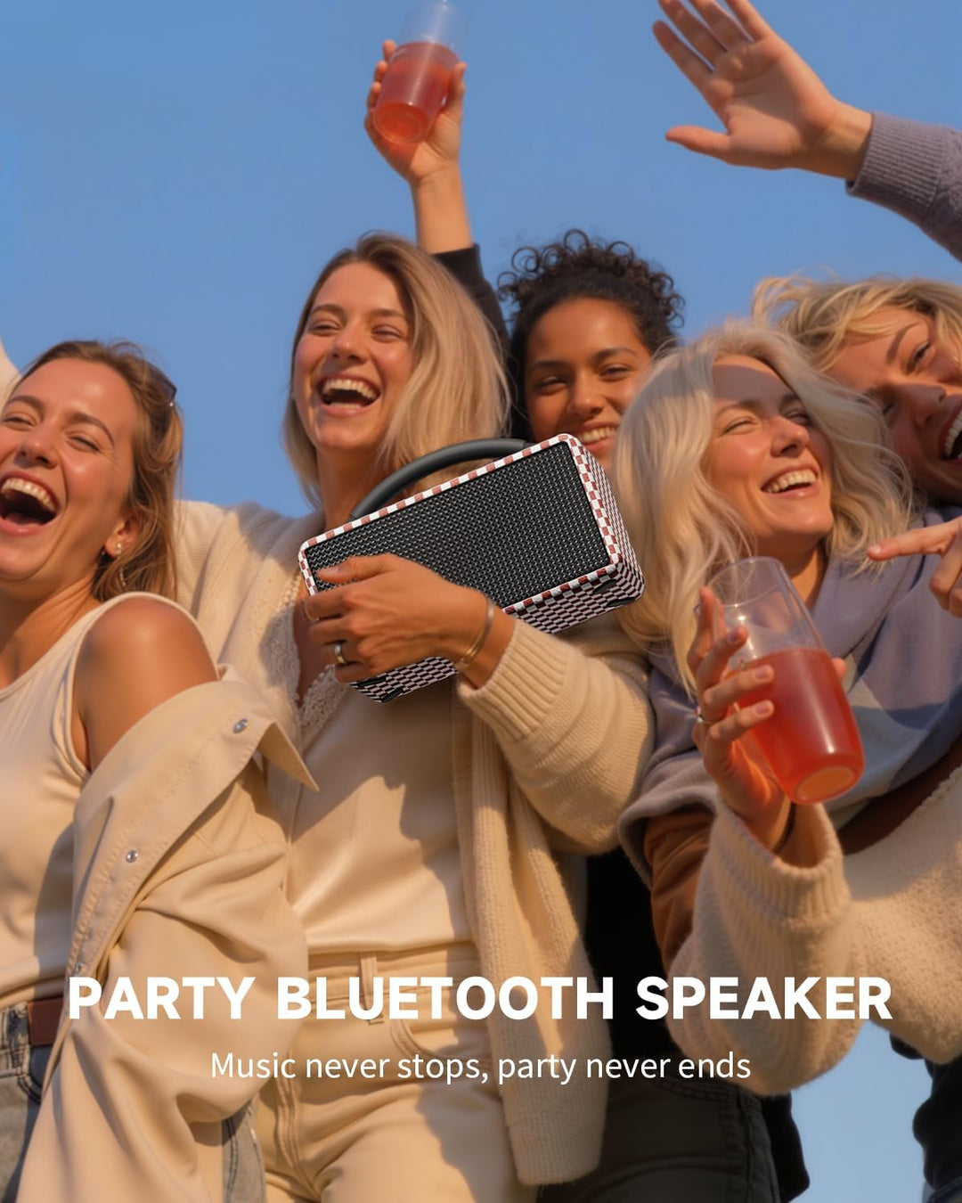 DINDIN Altavoz Bluetooth Portátil: 80W (pico), 20H de reproducción,...