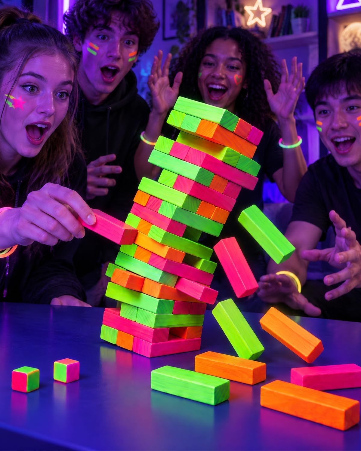 Mega-L - Suministros de fiesta que brillan en la oscuridad, 54 piezas de