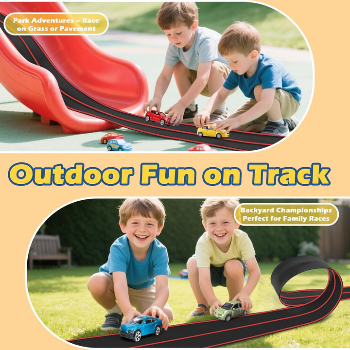 Pista de carreras flexible para niños, pista de carreras flexible d...