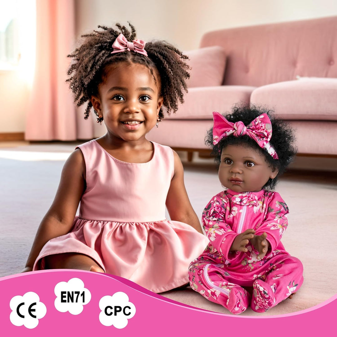 Aori - Muñeca bebé Reborn negra de 22 pulgadas, muñeca afroamerican...