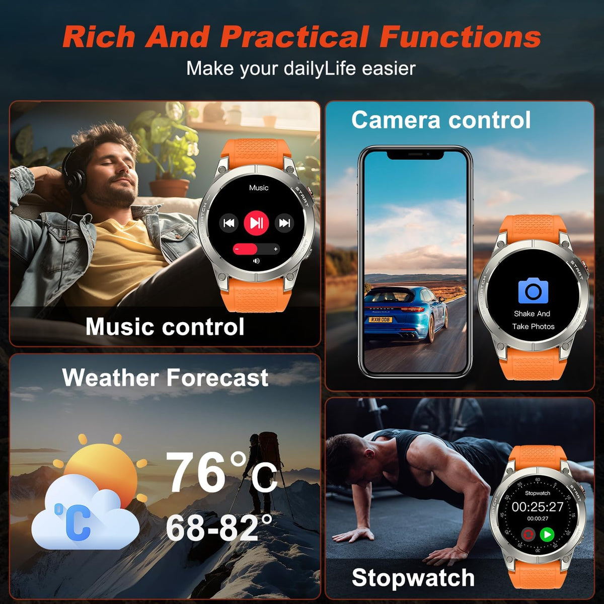 Reloj inteligente para hombre, rastreador de actividad física, GPS: relojes inteligentes militares para Android/iPhone Gps Watch 1.43 "AMOLED Hacer respuesta llamada Correr Relojes digitales para hombre, compatible con Samsung, monitor de corazón