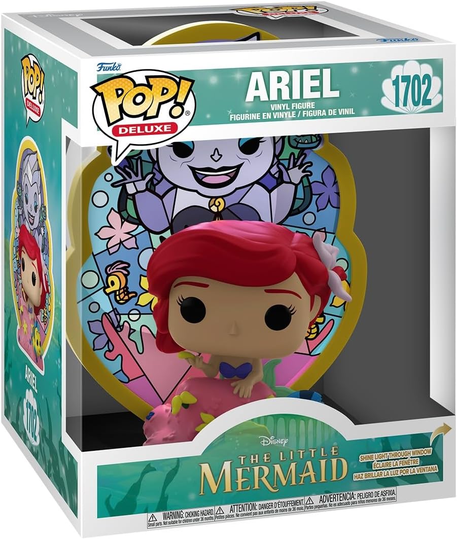 Funko Pop! Deluxe: Little Mermaid - Ariel - Vitral - Figura de vini...