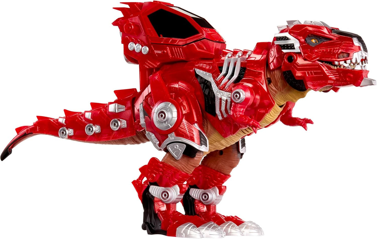 Armorsaurs Armor-Up T-Rex Dinosaur Ajax Figura de juguete con 7 piezas de armadura extraíbles, Chomp disparado por la cola, compatible con pilotos, 8.7 pulgadas de alto x 17.9 L, niños, niñas, a
