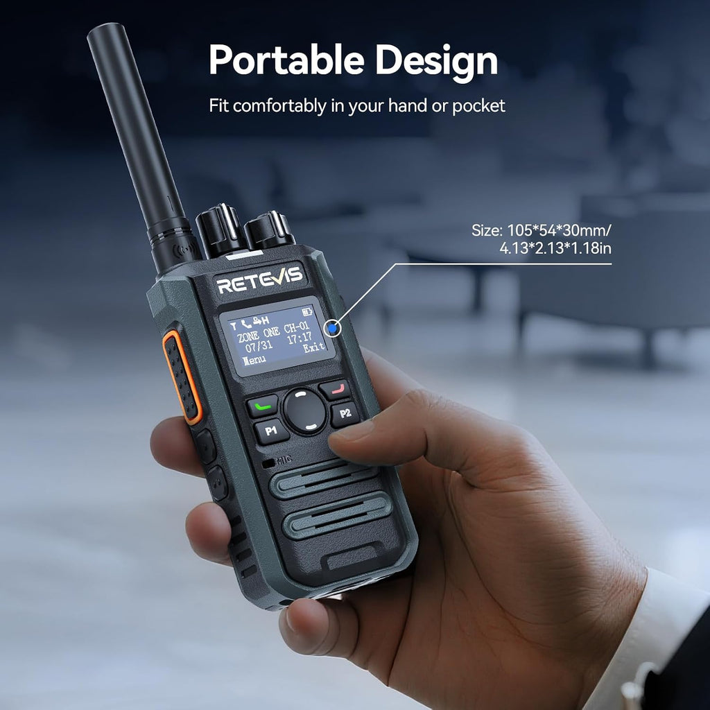 Retevis Walkie Talkies digitales MateTalk P3 con auricular (paquete de 4)