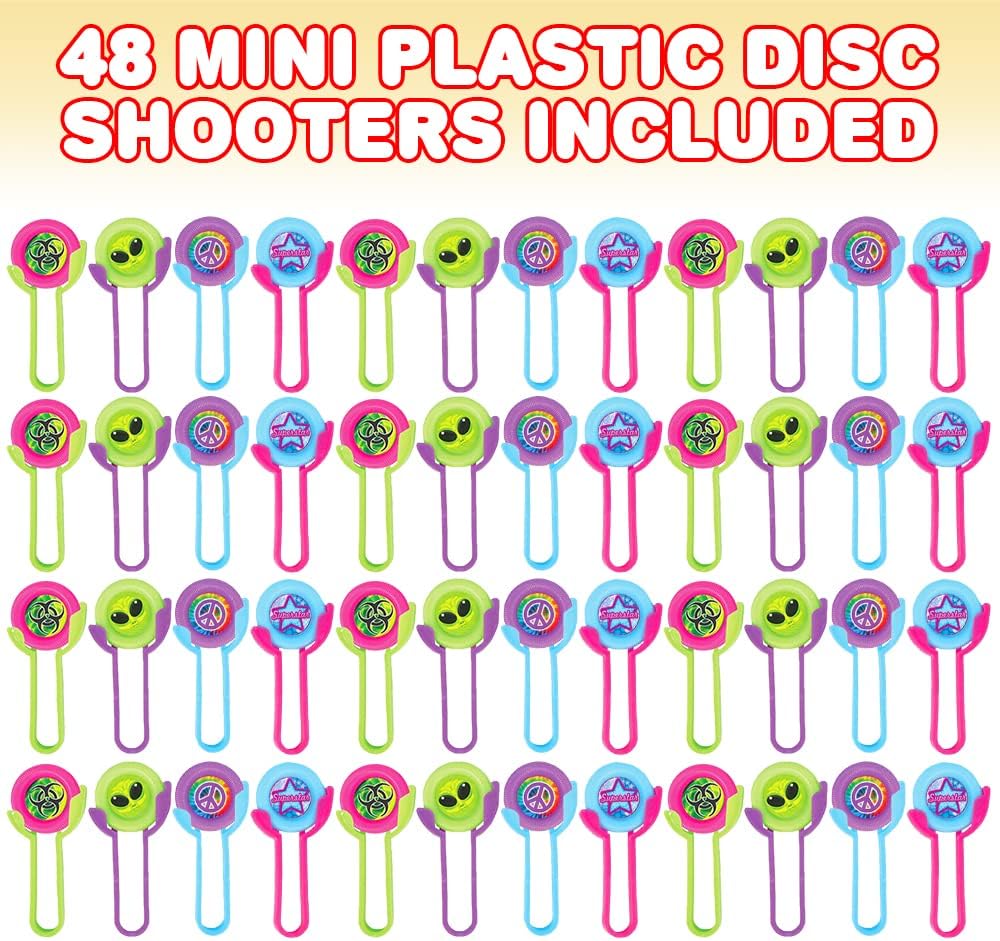 ArtCreativity Juego de 48 mini discos, juguetes de disco volador para niños en varios diseños, juguetes geniales al aire libre para niños y niñas, rellenos de bolsas de regalos y recuerdos de fiesta