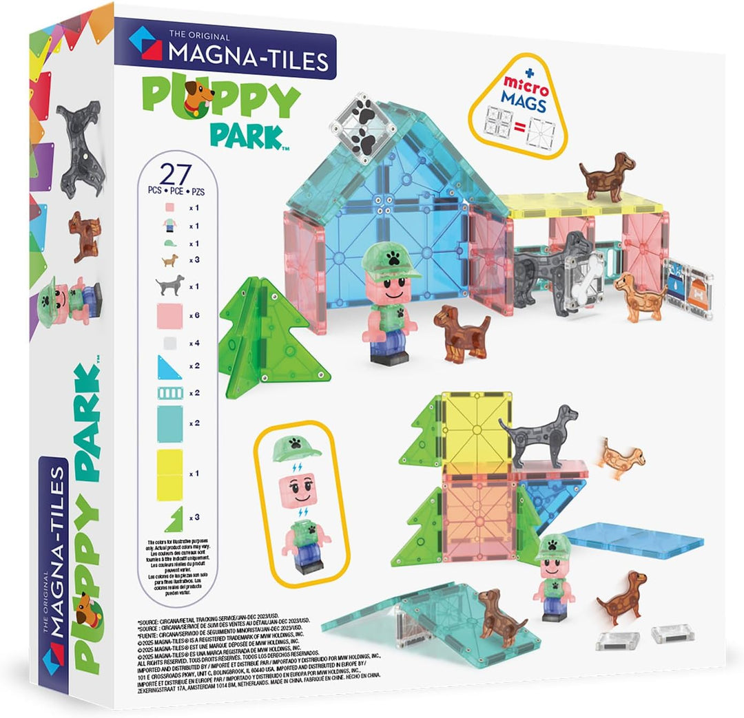 MAGNA-TILES Puppy Park - Juego de construcción magnética