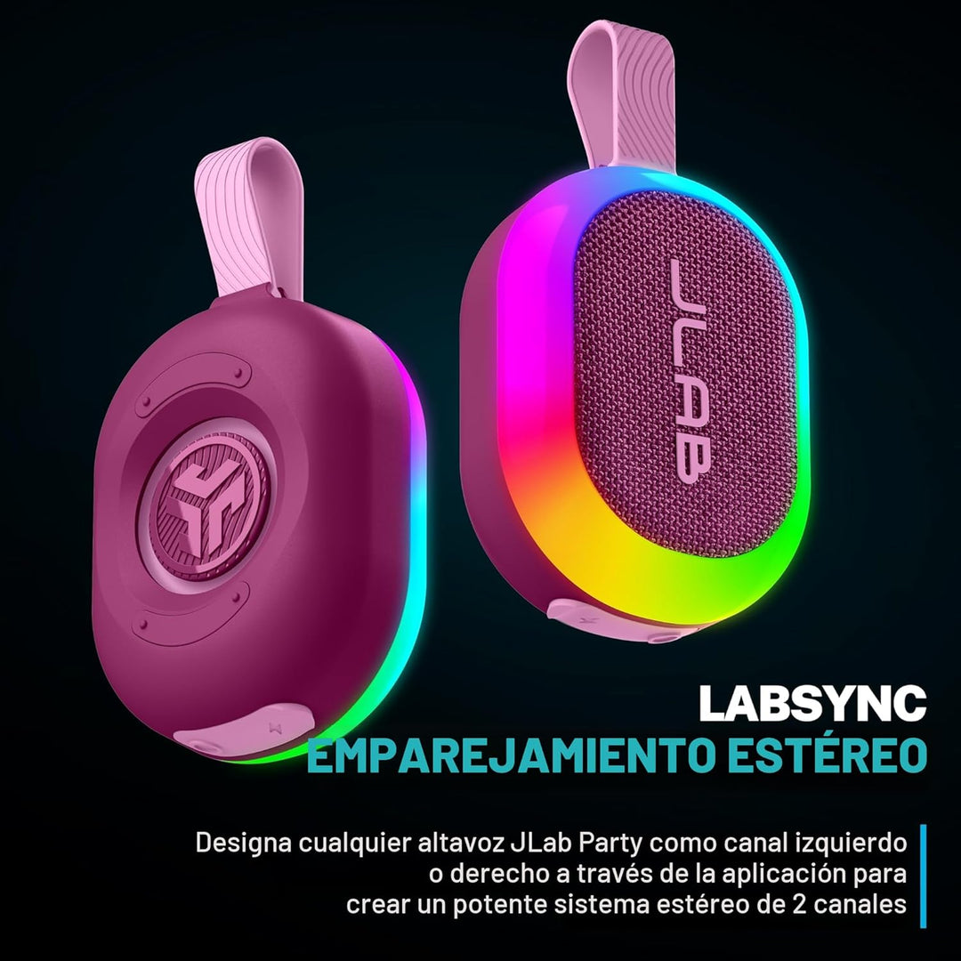 JLab Altavoz Bluetooth Portátil Pop Party, Mulberry, Más de 8 Horas...