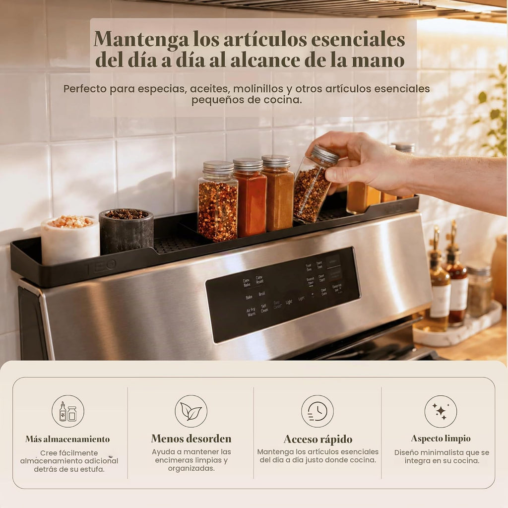 TEO Estante superior magnético de silicona para estufa, estante para