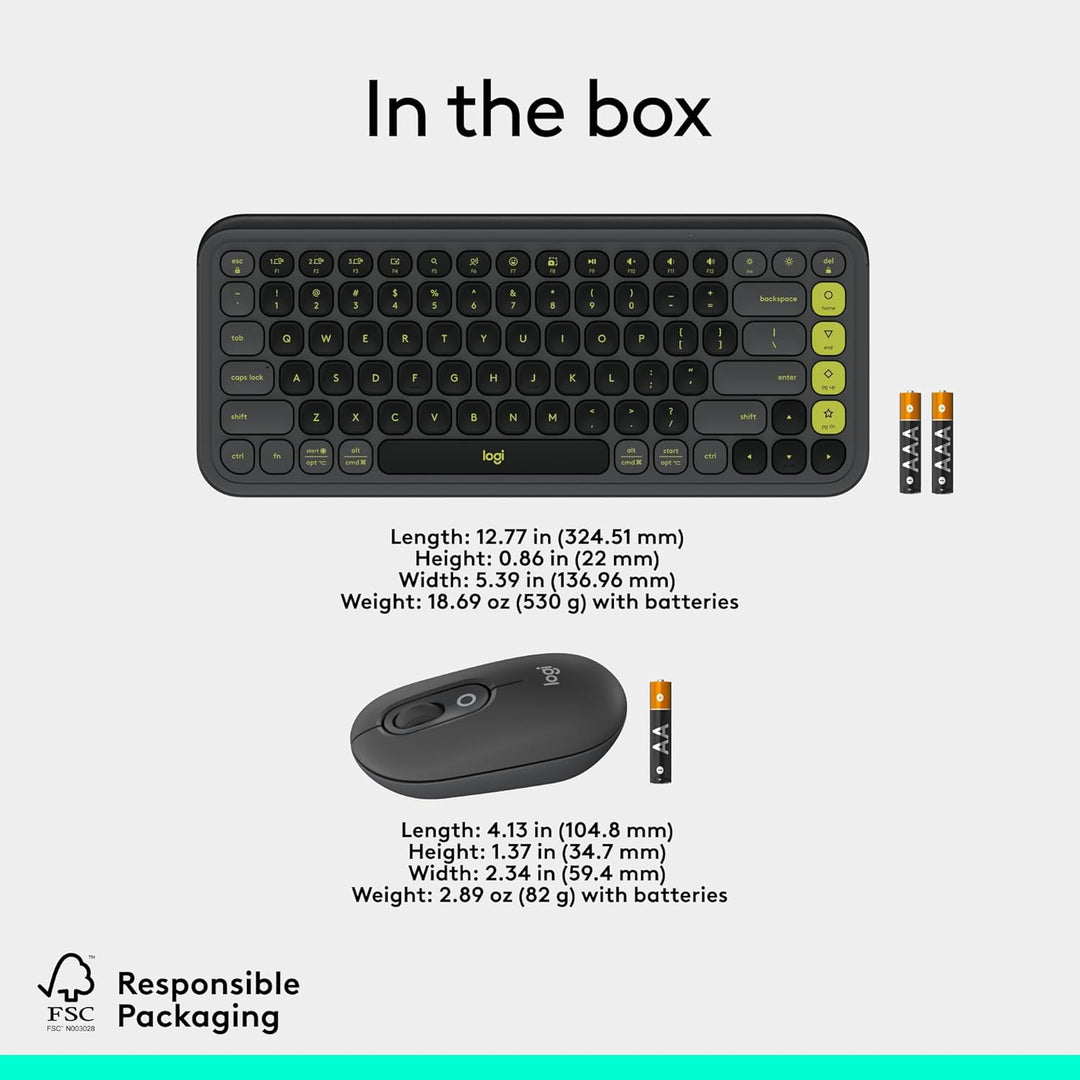Logitech POP ICON Combo, combo de teclado y mouse Bluetooth, escrit...