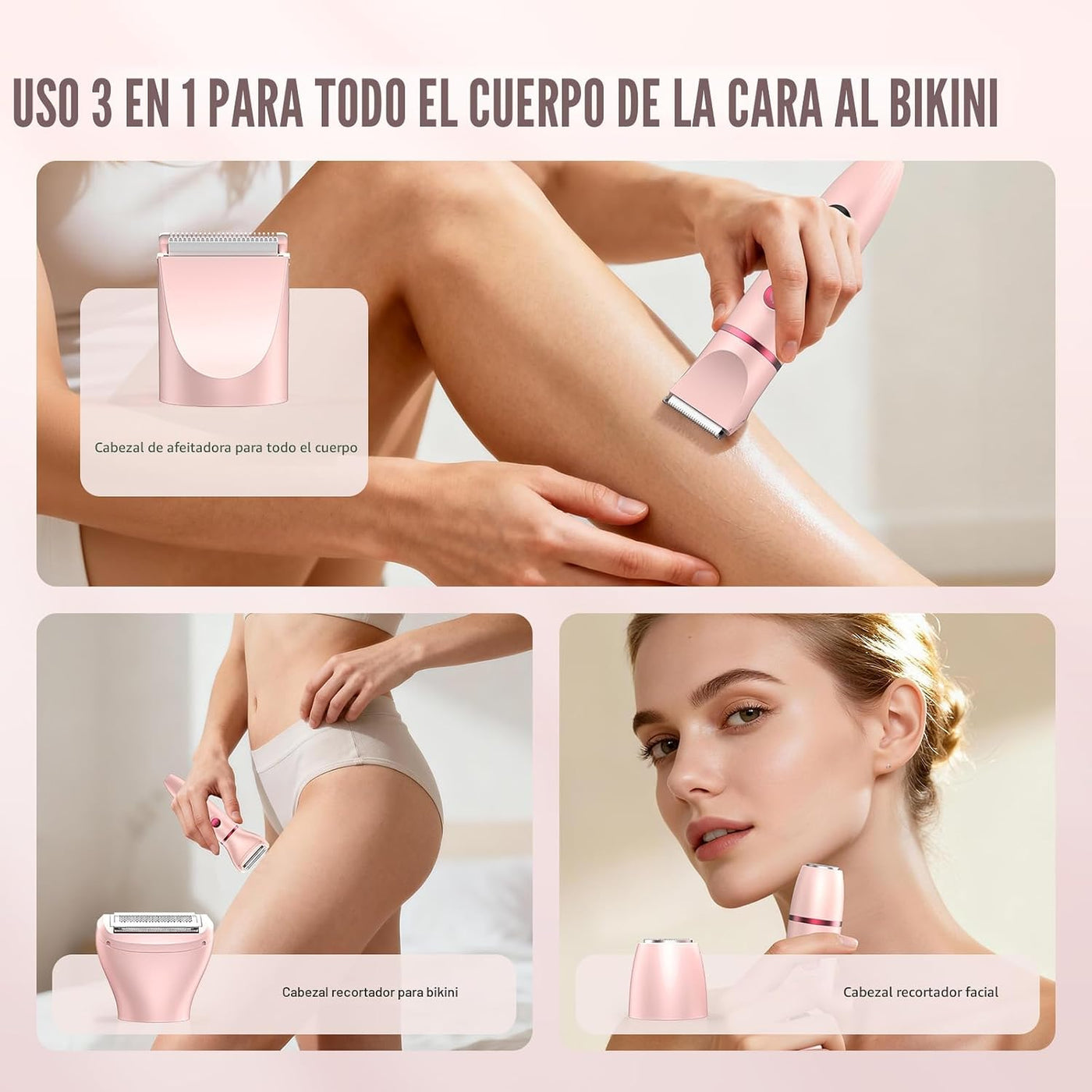 Crolanli Recortadora de bikini para mujer, maquinilla de afeitar el...