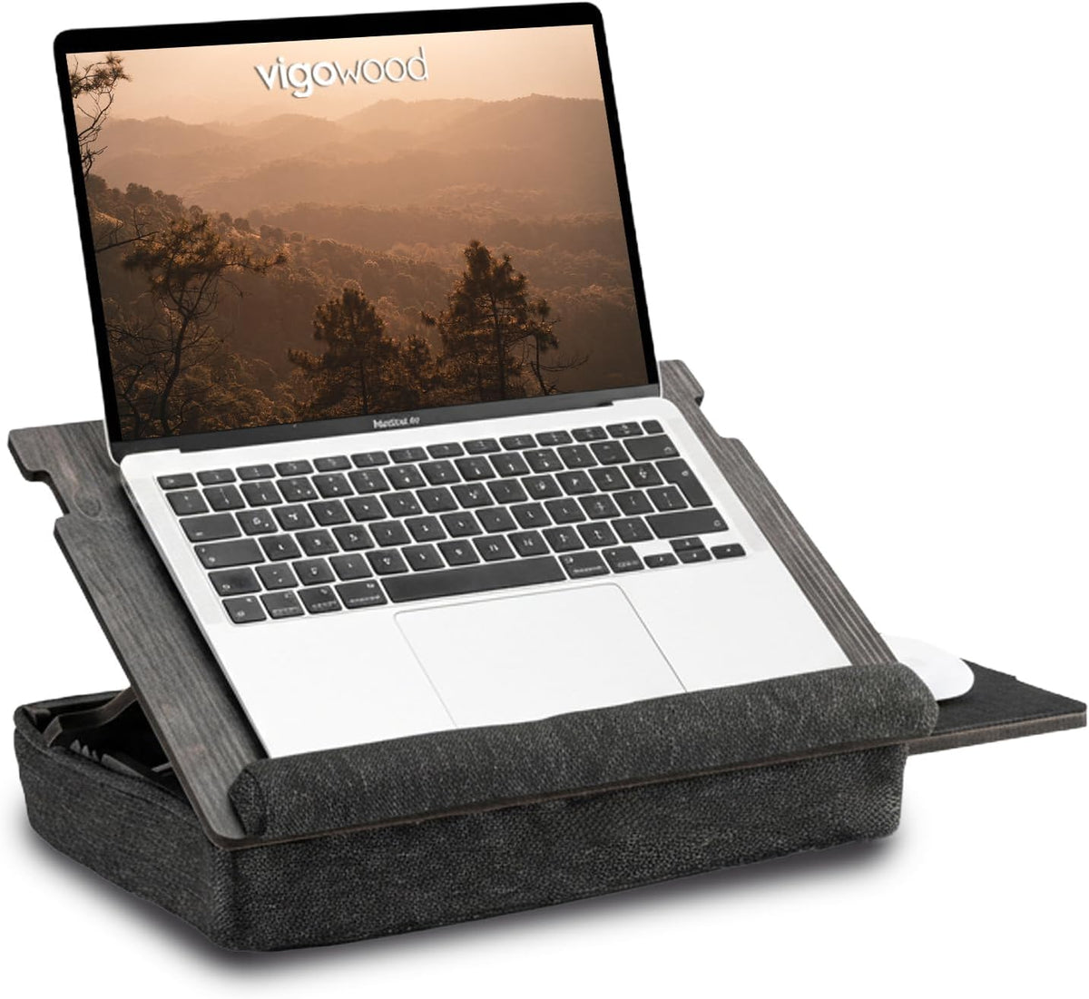 Vigo Wood Soporte para laptop con cojín e inclinación ajustable, es...