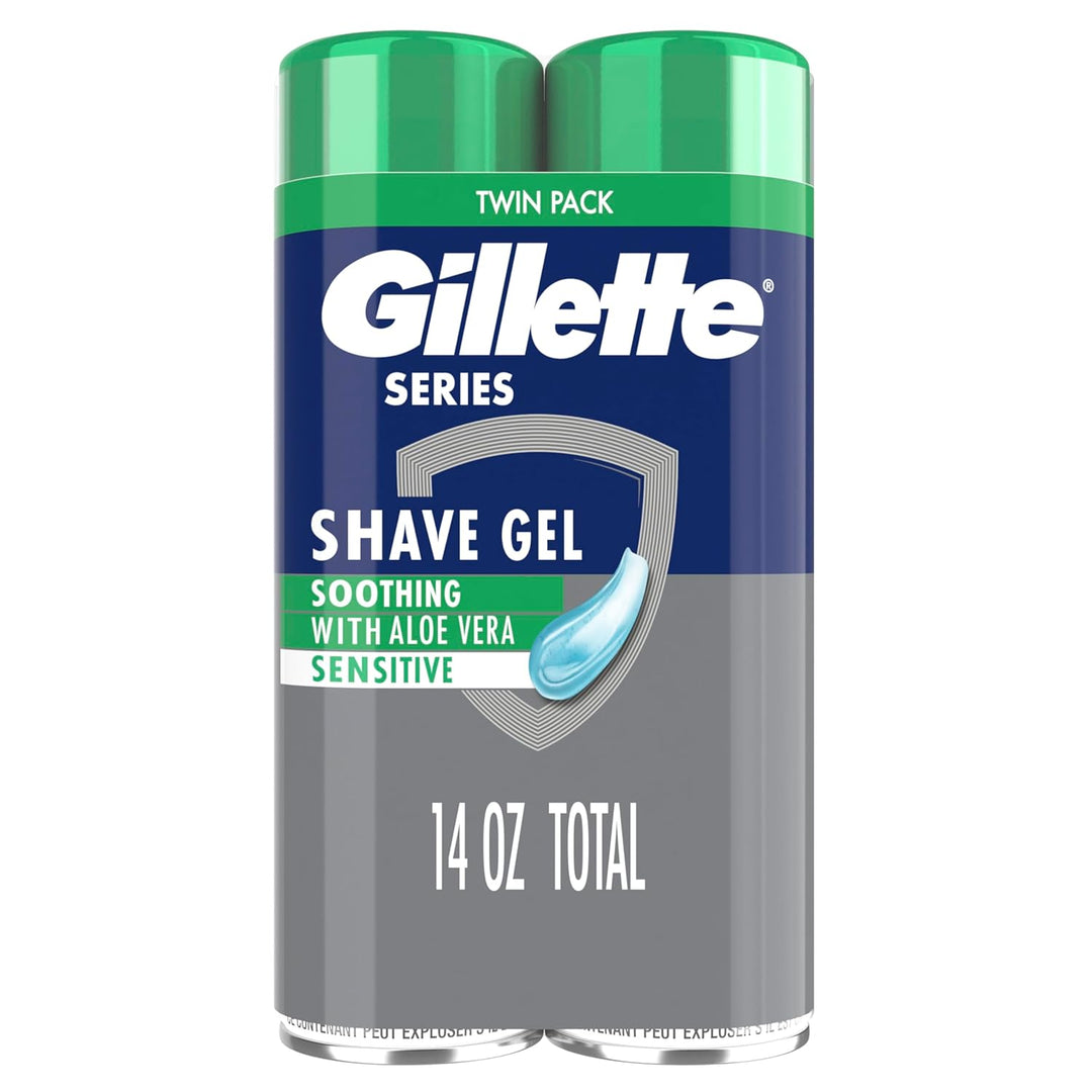 Gillette Series 3X Action Gel de Afeitado, Sensible, Paquete Doble,...