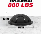 Balón entrenador Half Balance con banda de resistencia y balón de pilates (Azul/Negro)