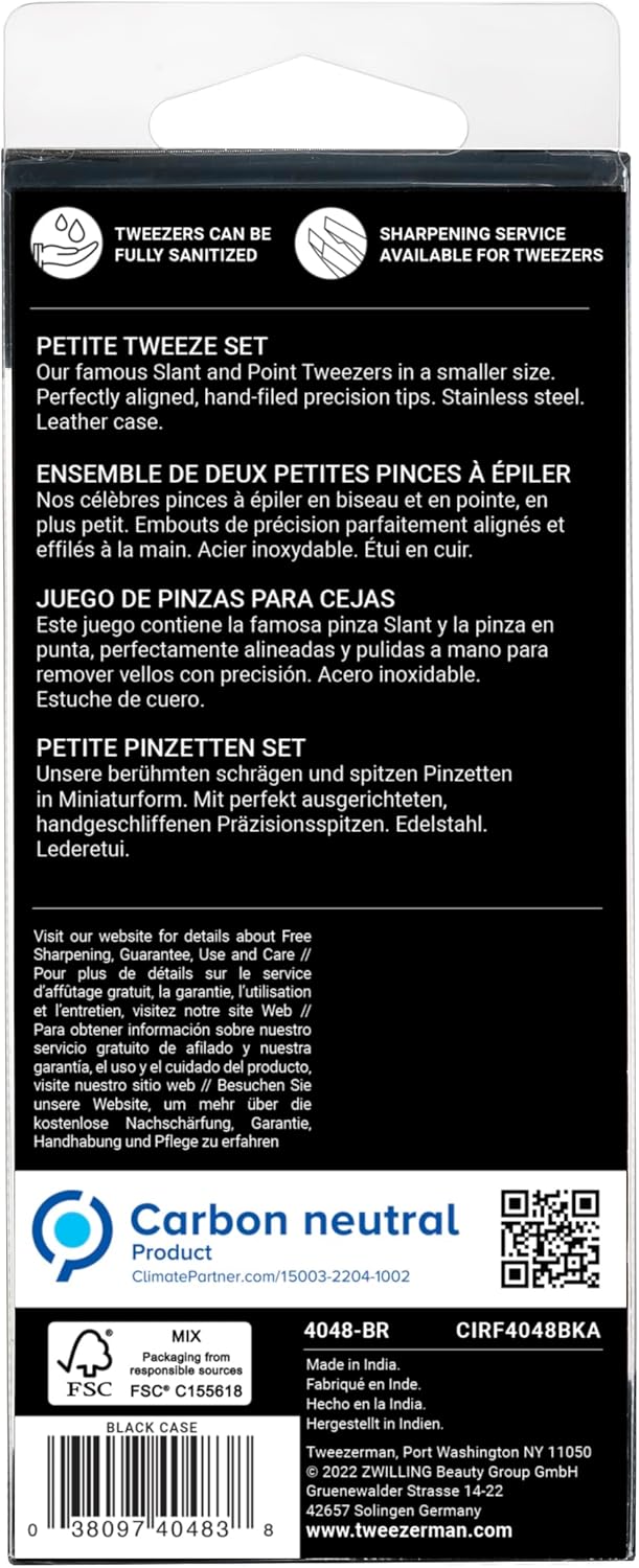 Tweezerman Juego de pinzas pequeñas con estuche de viaje, pinzas pu...