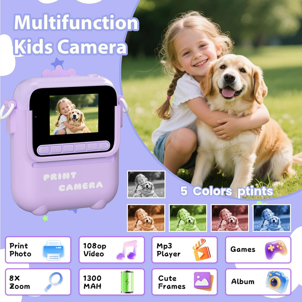Cámara de impresión instantánea para niños, 3, 4, 5, 6, 7, 8, 9, 10, 11