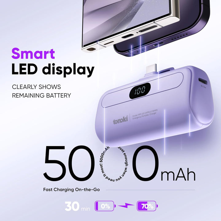 TONOKI Cargador portátil USB-C de 5000 mAh, para iPhone 15\/16\/17,...