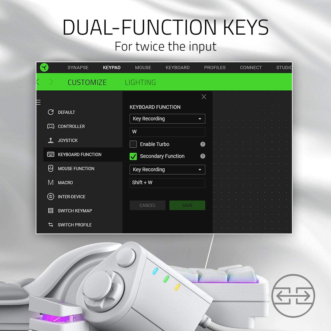Teclado para juegos Razer Tartarus Pro: Interruptores de tecla anal...