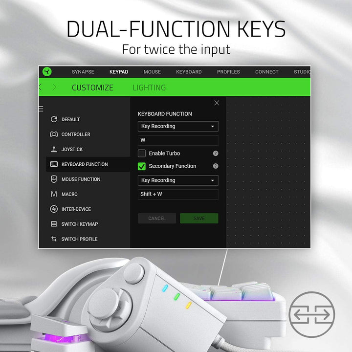 Teclado para juegos Razer Tartarus Pro: Interruptores de tecla anal...