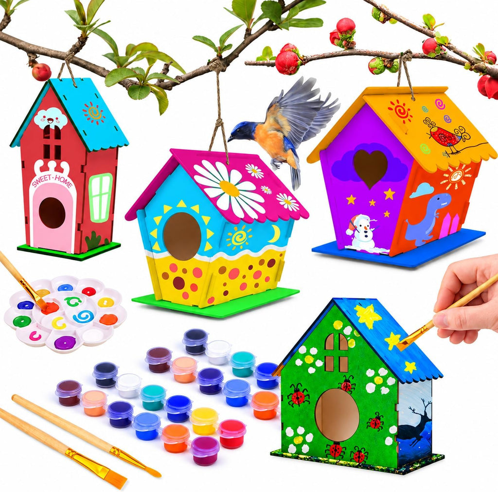 hapray Kit de manualidades de casa de pájaros, casa de pájaros de bricolaje