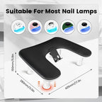 JODSONE Reposabrazos en forma de U negro para técnicos de uñas, Medium, Negro-sin alfombrilla