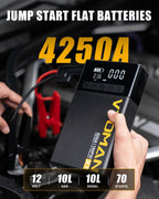 VTOMAN X7 Arrancador de Batería con Compresor de Aire, Inflador de Neumáticos 160PSI con Apagado Automático