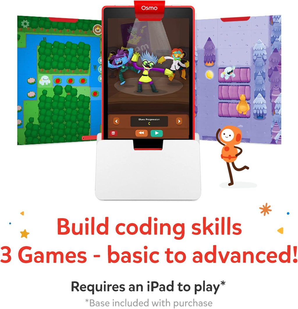 Osmo - Kit de iniciación de codificación para iPad - 9 juegos educativos de aprendizaje - Edades de 5 a 10 años - Aprende a codificar, conceptos básicos de codificación y rompecabezas de codificación