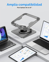 Soporte Ajustable para Laptop de Escritorio con Base de 360°, Eleva...