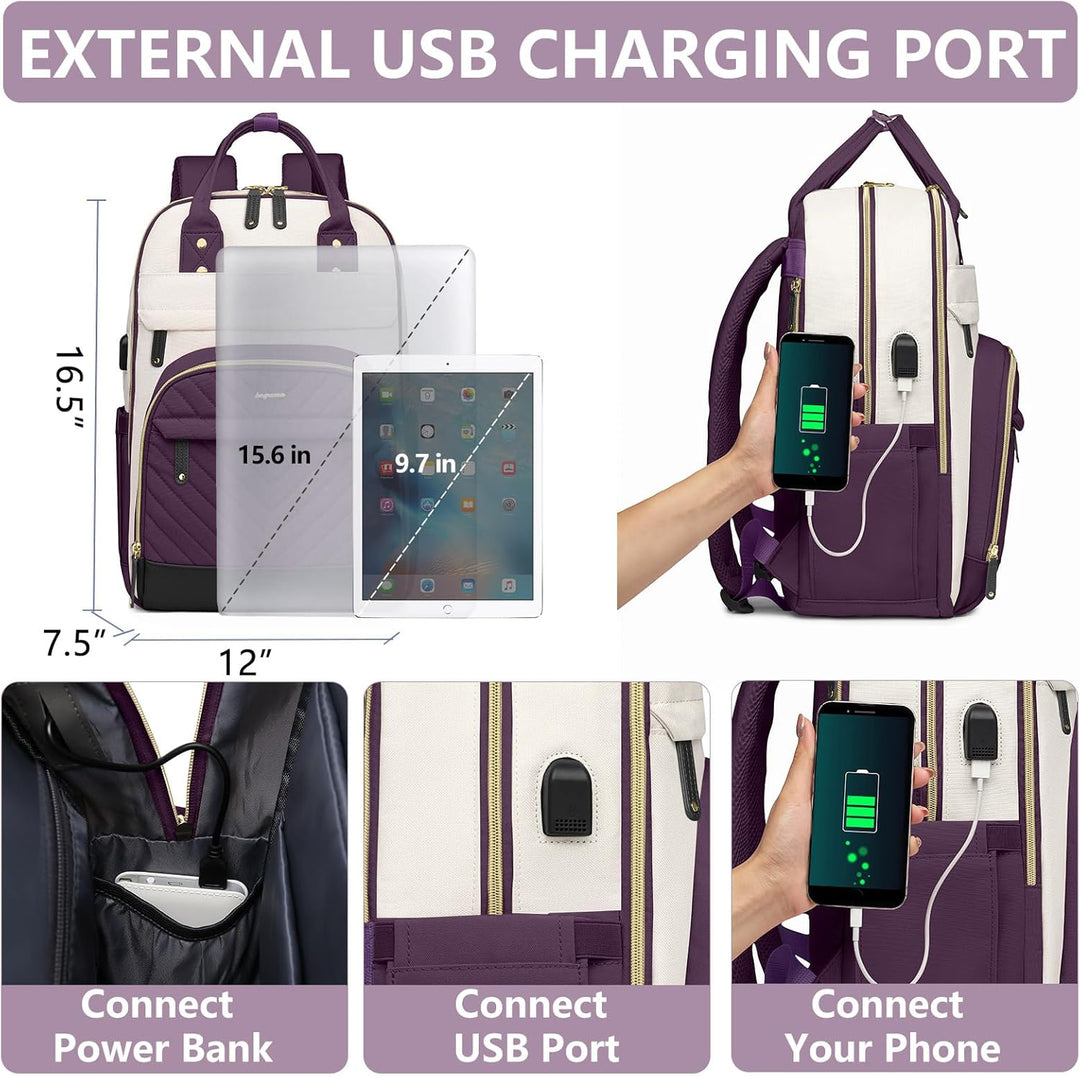 bagswan Mochila para laptop para mujer, 62-púrpura oscuro, 15,6 pul...