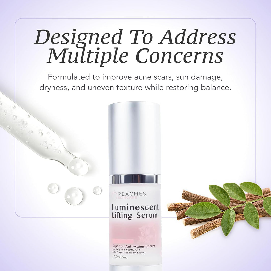 Peaches Skin Care Suero de elevación luminiscente \u2013 Fórmula de...