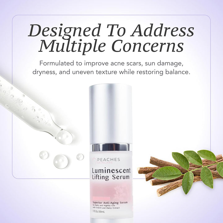 Peaches Skin Care Suero de elevación luminiscente \u2013 Fórmula de...