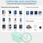 Cargador de carga rápida para iPhone 17, 16, 15, paquete de 3+3 cargadores tipo C, con cable extralargo de 10 pies para iPhone Air/17/17 Plus/17 Pro/17 Pro Max/16/16 Plus/16 Pro/16 Pro Max/15 Pro Max